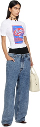 Conner Ives White Shirred 'Ives Ice Cream' T-shirt