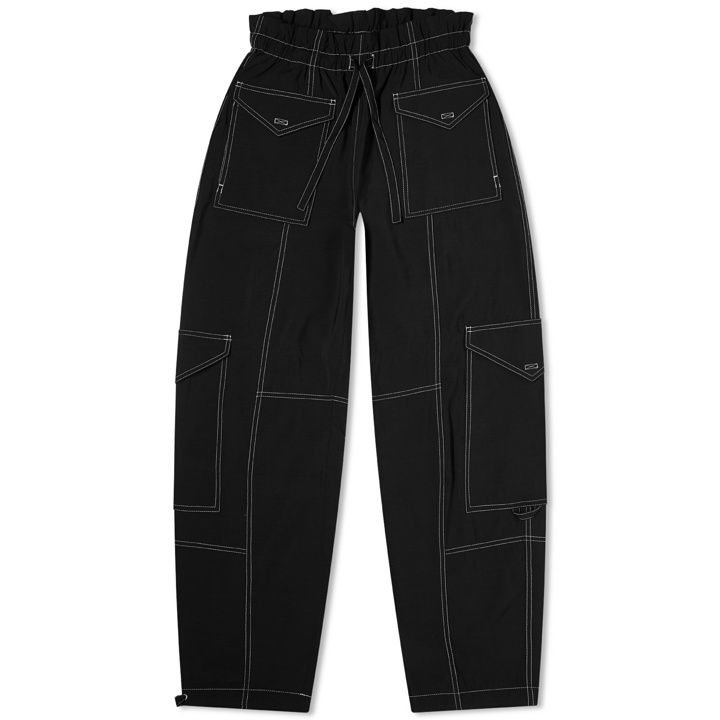 Photo: GANNI Women's Light Slub High Waist Pocket Pants in Black