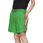 Gucci Green Logo Tape Shorts