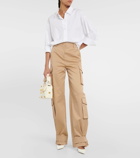 Valentino High-rise wide-leg cargo pants