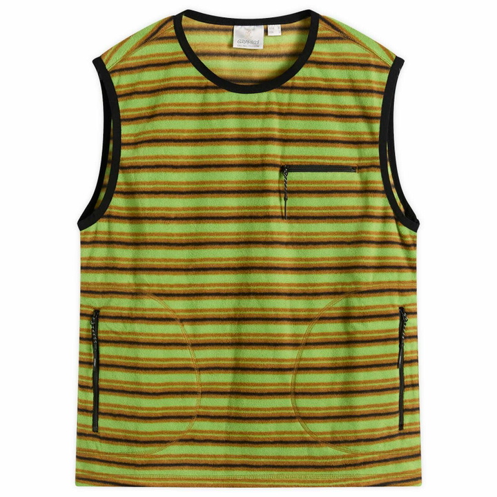 Photo: Gramicci Women's Thermal Fleece Pullover in Chartreuse Stripe