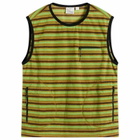 Gramicci Women's Thermal Fleece Pullover in Chartreuse Stripe