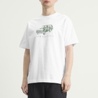 Café Mountain Men's Scrrible Rangey T-Shirt in Natural/Ivy Green