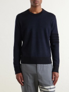 Thom Browne - Milano Stitch Wool, Linen and Cotton-Blend Sweater - Blue