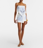 Self-Portrait Embroidered linen and cotton skort