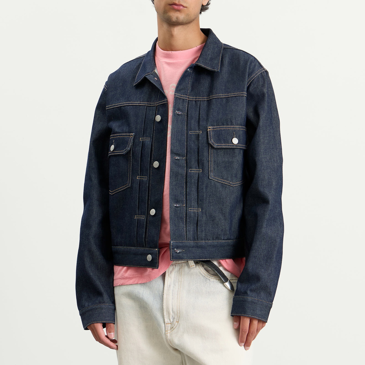 Acne Studios Men's Ryker Raw Denim Jacket in Indigo Blue