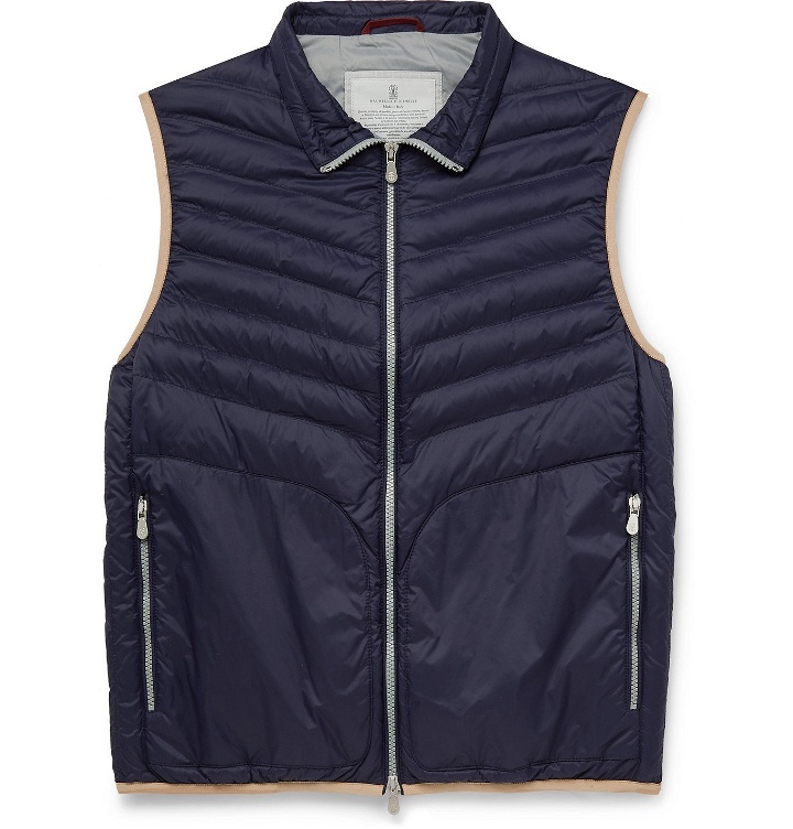Photo: Brunello Cucinelli - Quilted Shell Down Gilet - Blue