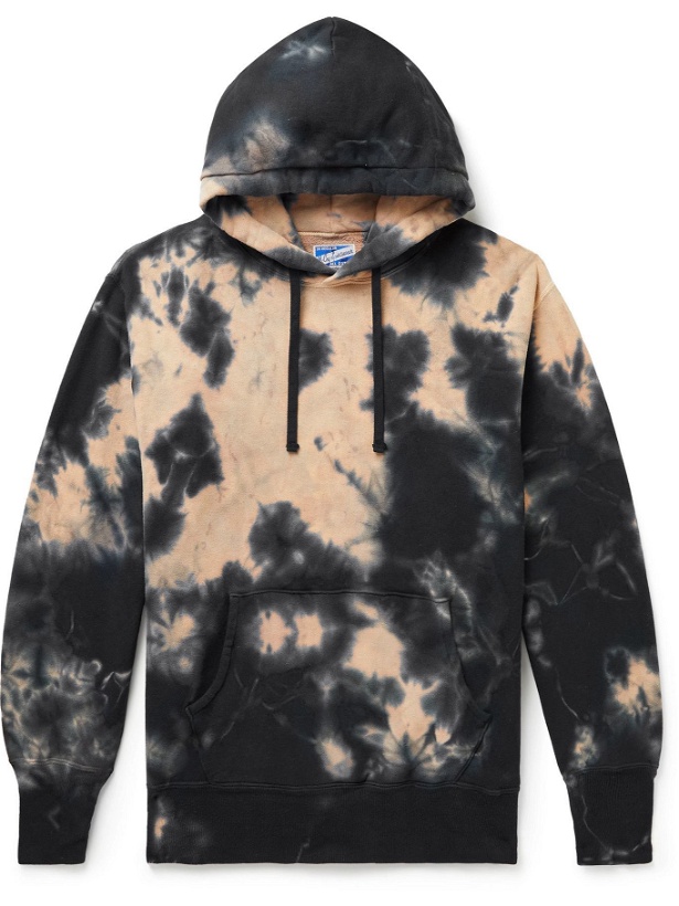 Photo: THE REAL MCCOY'S - Tie-Dyed Cotton-Jersey Hoodie - Black