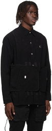 C2H4 Black Military Patch Pocket Corduroy Shirt