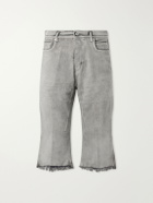 Rick Owens - Bolan Straight-Leg Frayed Denim Shorts - Gray