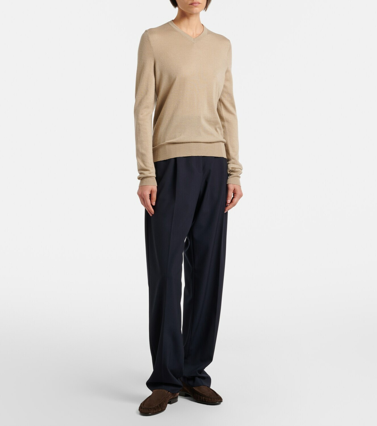 The Row Soft ruched suede loafers