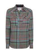 MC2 Saint Barth Wool Shirt Deer With Prince Of Wales Print