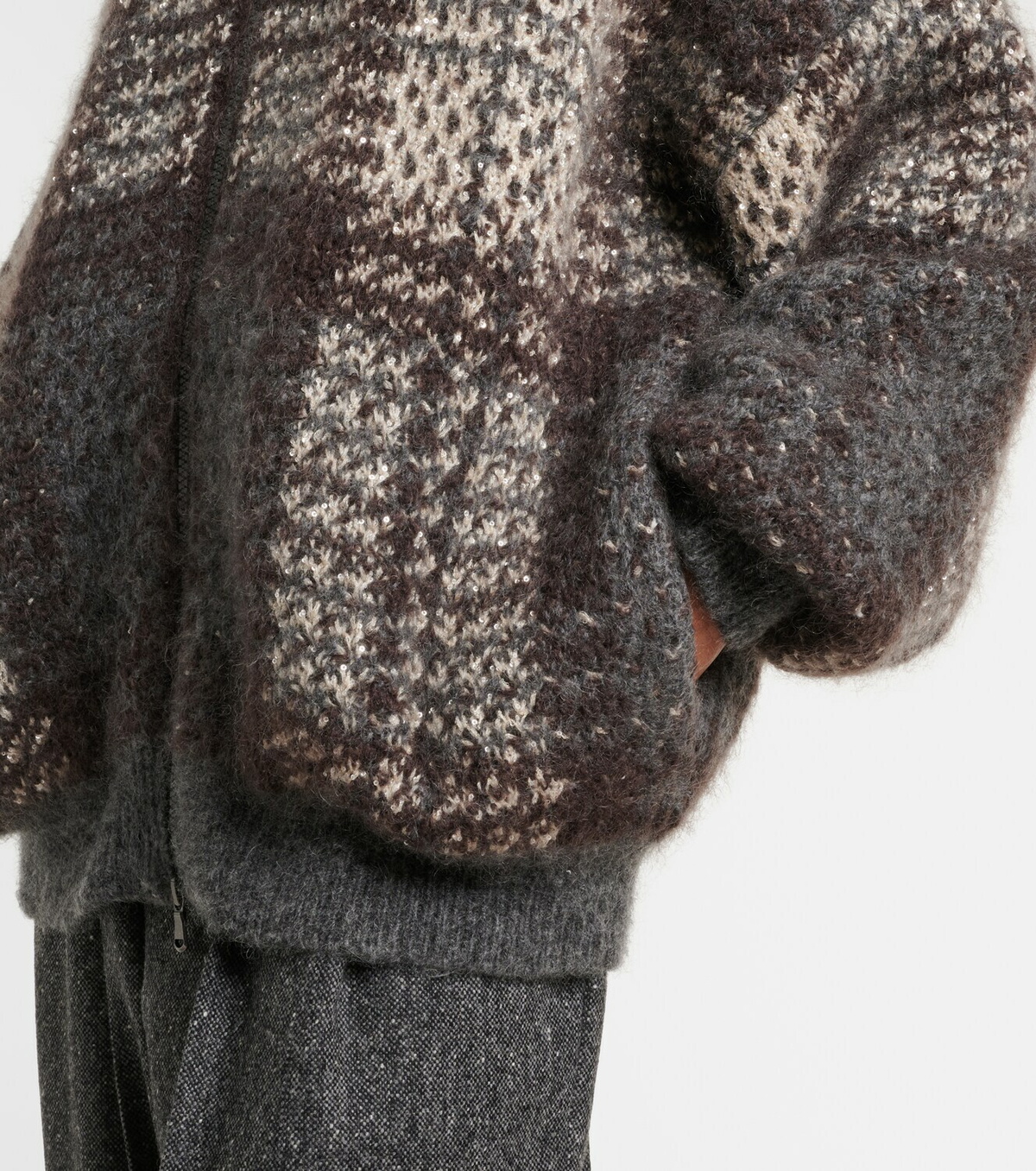 Brunello Cucinelli Checked sequined cardigan