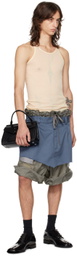 Maison Margiela Blue Layered Shorts