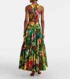 Dolce&Gabbana Floral tiered cotton maxi skirt