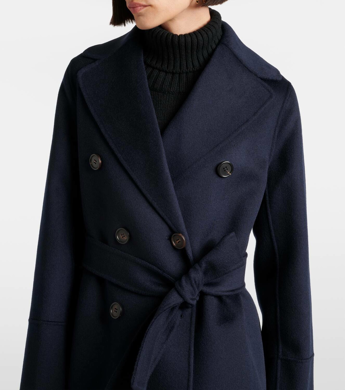 コート Max Mara Dark blue wool blend Laveno coat Long wool coat, midnightblue | 