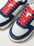 Valentino Garavani - Sparry Leather and Suede Sneakers - Blue