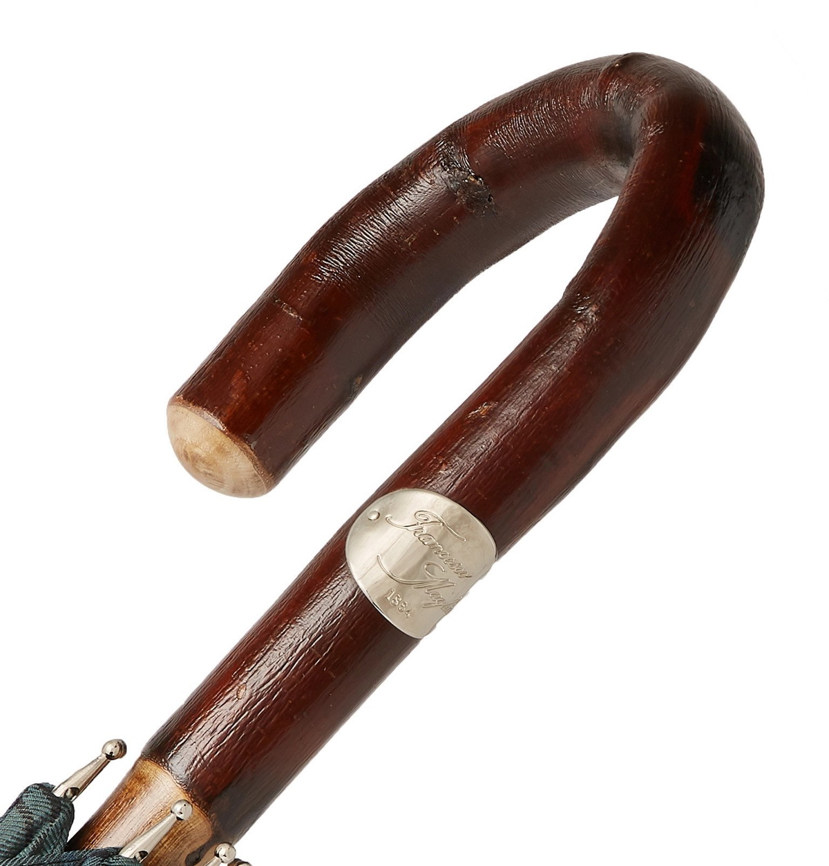 Francesco Maglia - Checked Wood-Handle Umbrella - Green