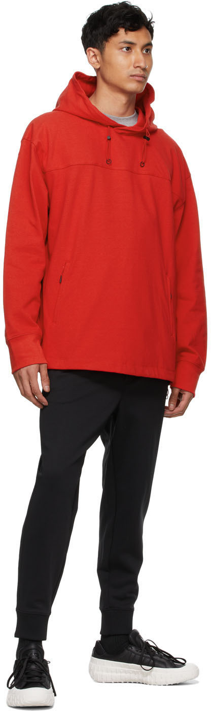 Y-3 Red Heavy Piqué Classic Hoodie Y-3