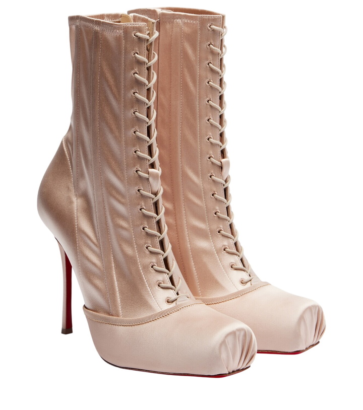 Photo: Christian Louboutin Pavlova crêpe satin ankle boots