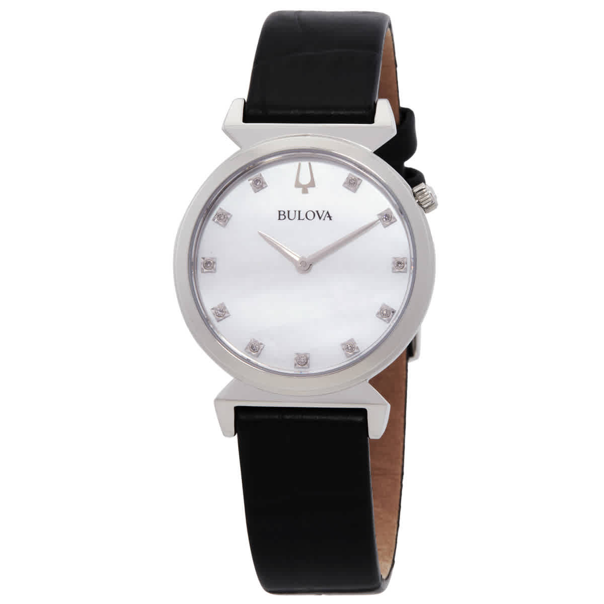 Bulova Quartz Crystal White Mother of Pearl Dial Ladies Watch 96P210