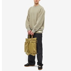 Sacai Men's Nylon Twill & Sponge Sweat Crew Sweat in Khaki/Beige