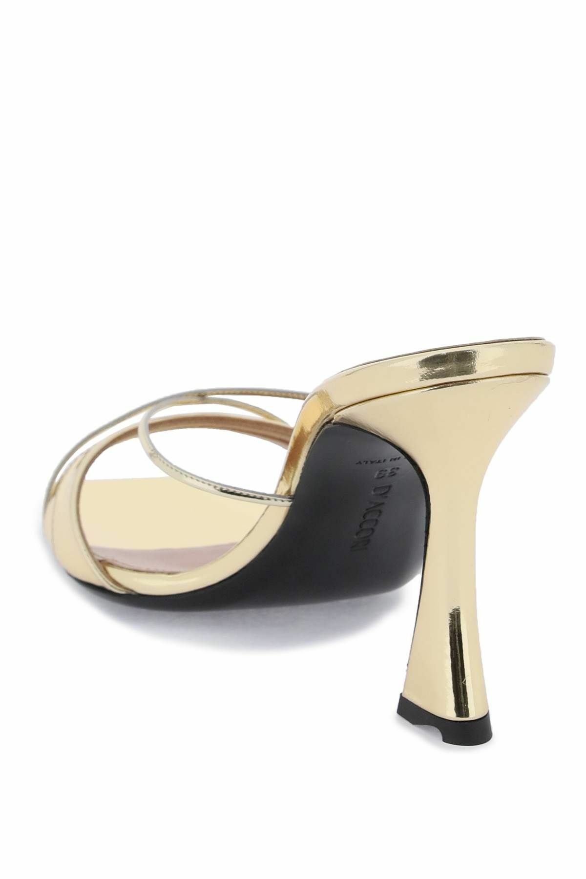 D'ACCORI metallic leather lust mules Gold
