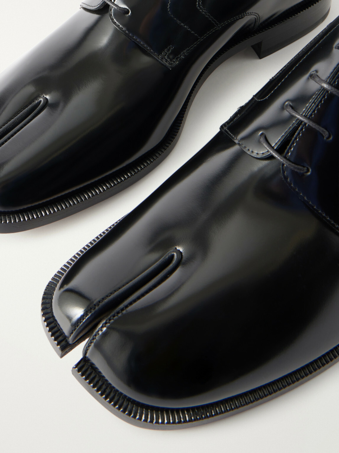 Maison Margiela - Tabi Leather Derby Shoes - Black