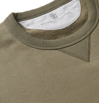 Brunello Cucinelli - Fleece-Back Stretch-Cotton Jersey Sweatshirt - Green