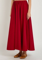 Staud Milano Stretch-cotton Maxi Skirt Red