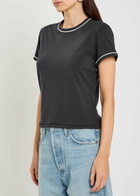 Frame The Ringer Pipe-trim Cotton T-shirt Navy