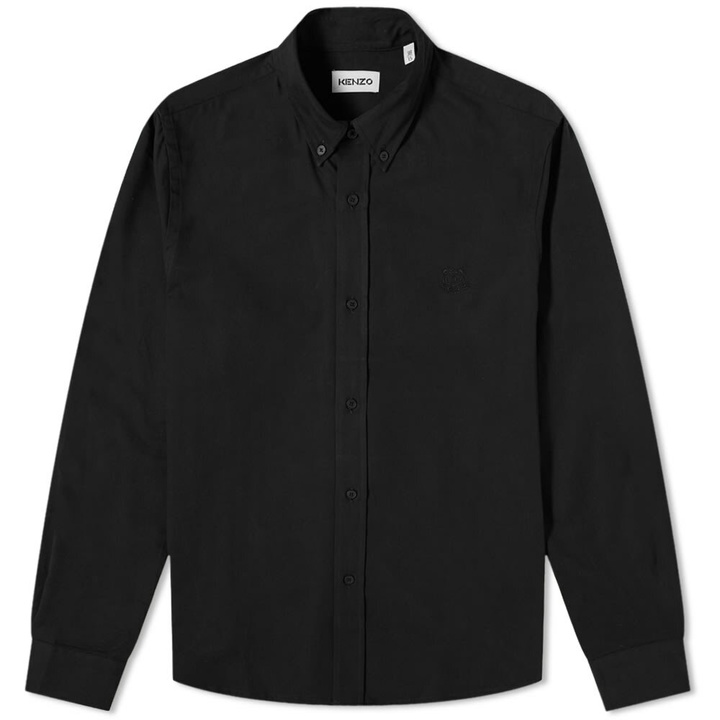 Photo: Kenzo Men's Tiger Crest Button Down Shirt in Black