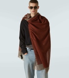 Saint Laurent Cassandre striped cashmere and silk scarf