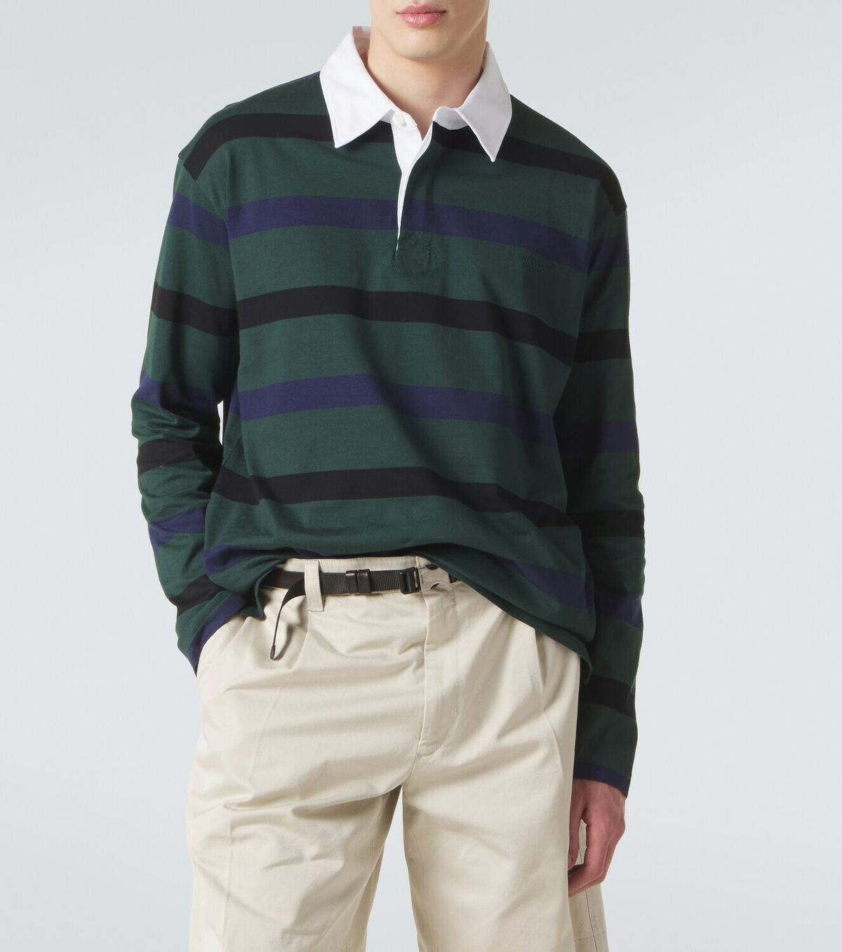 Prada Striped cotton polo shirt
