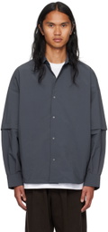 meanswhile Gray Detachable Sleeve Shirt