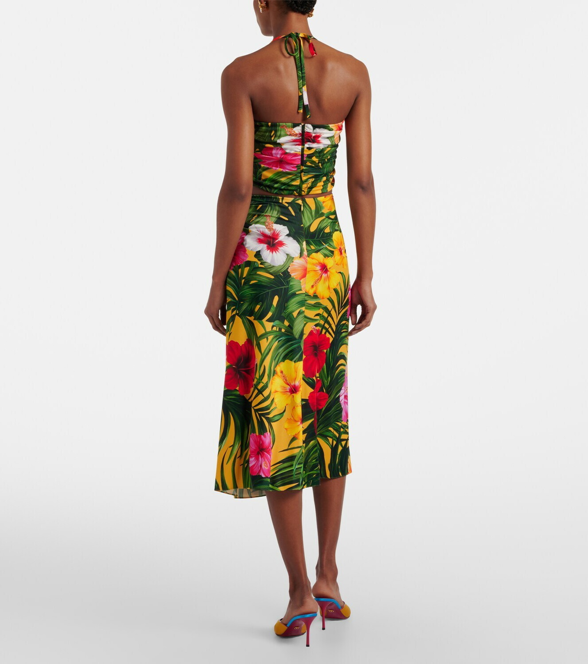 Dolce&Gabbana Draped floral midi skirt