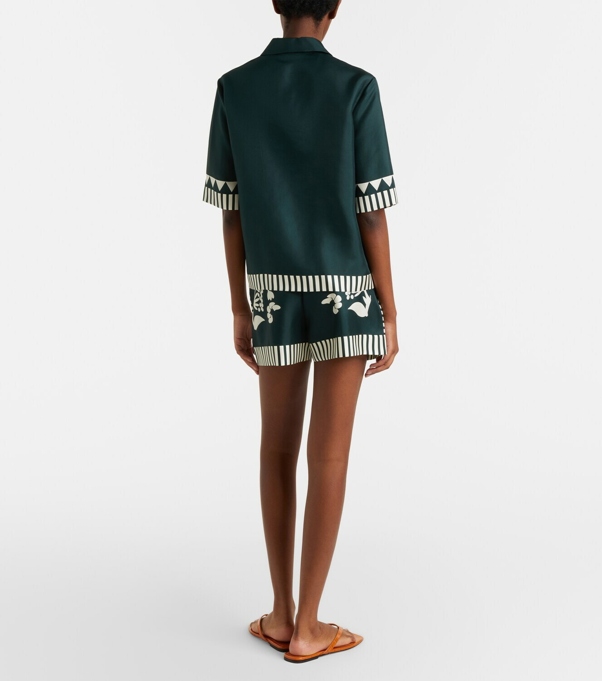 Eres Arjun printed silk twill shorts
