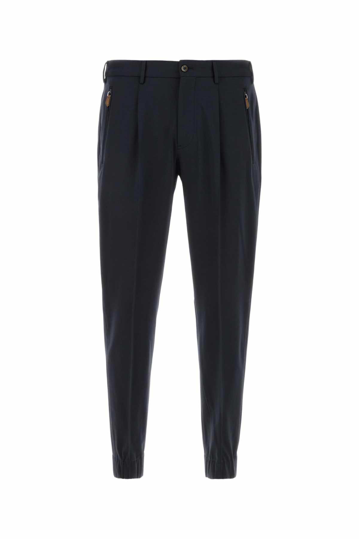 PT Torino Navy Blue Stretch Cotton Pants PT Torino