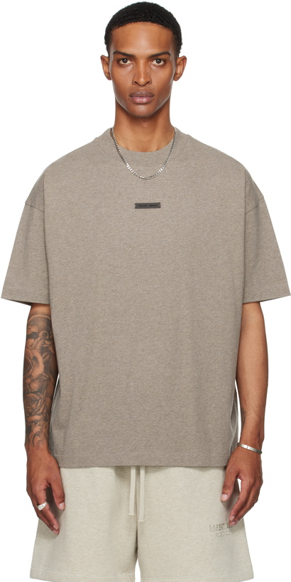 Photo: Fear of God ESSENTIALS Brown Classic Fit T-shirt