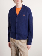 LOEWE - Logo-Embroidered Wool-Blend Cardigan - Blue