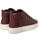 Balenciaga - Arena Full-Grain Leather High-Top Sneakers - Men - Burgundy