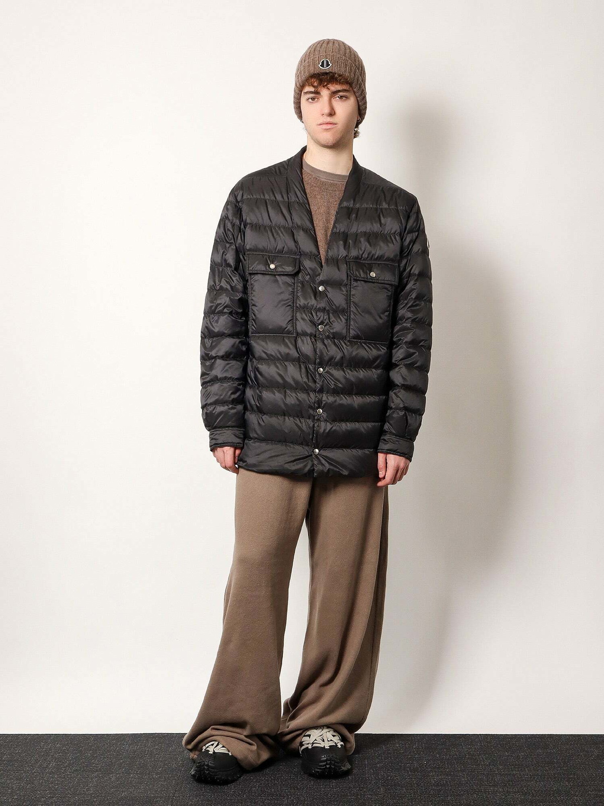 Moncler Rick Owens Brown Beanie Mens Hat Moncler