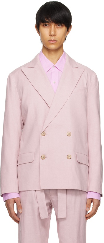 Photo: COMMAS Pink Double-Breasted Blazer