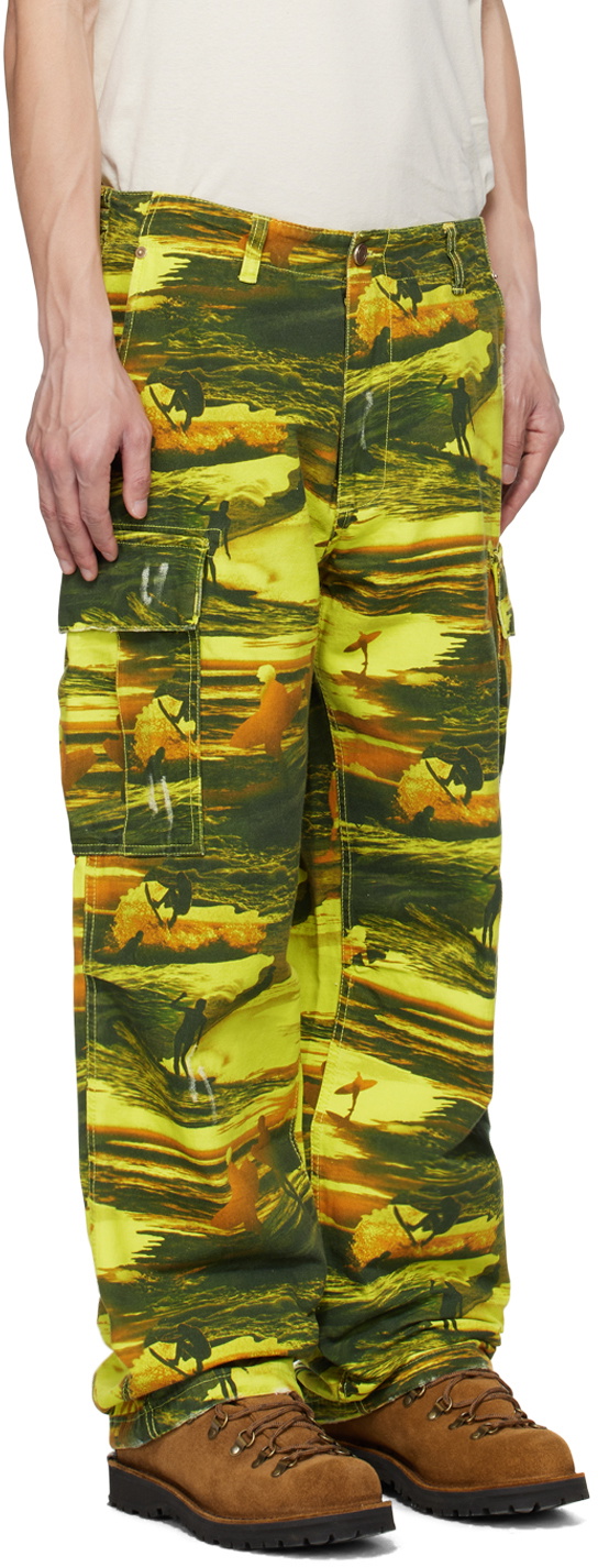 ERL Green Embroidered Cargo Pants ERL