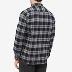 Norse Projects Men's Anton Brushed Flannel Check Button Down Shirt in Medium Grey