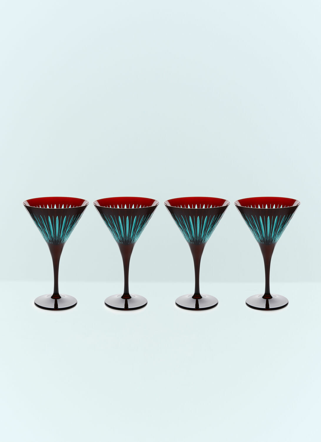 L'Objet Set Of Four Prism Martini Glasses