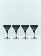 L'Objet Set Of Four Prism Martini Glasses