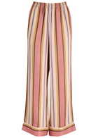 Sleeper Pastelle Striped Satin Pyjama Trousers Pink