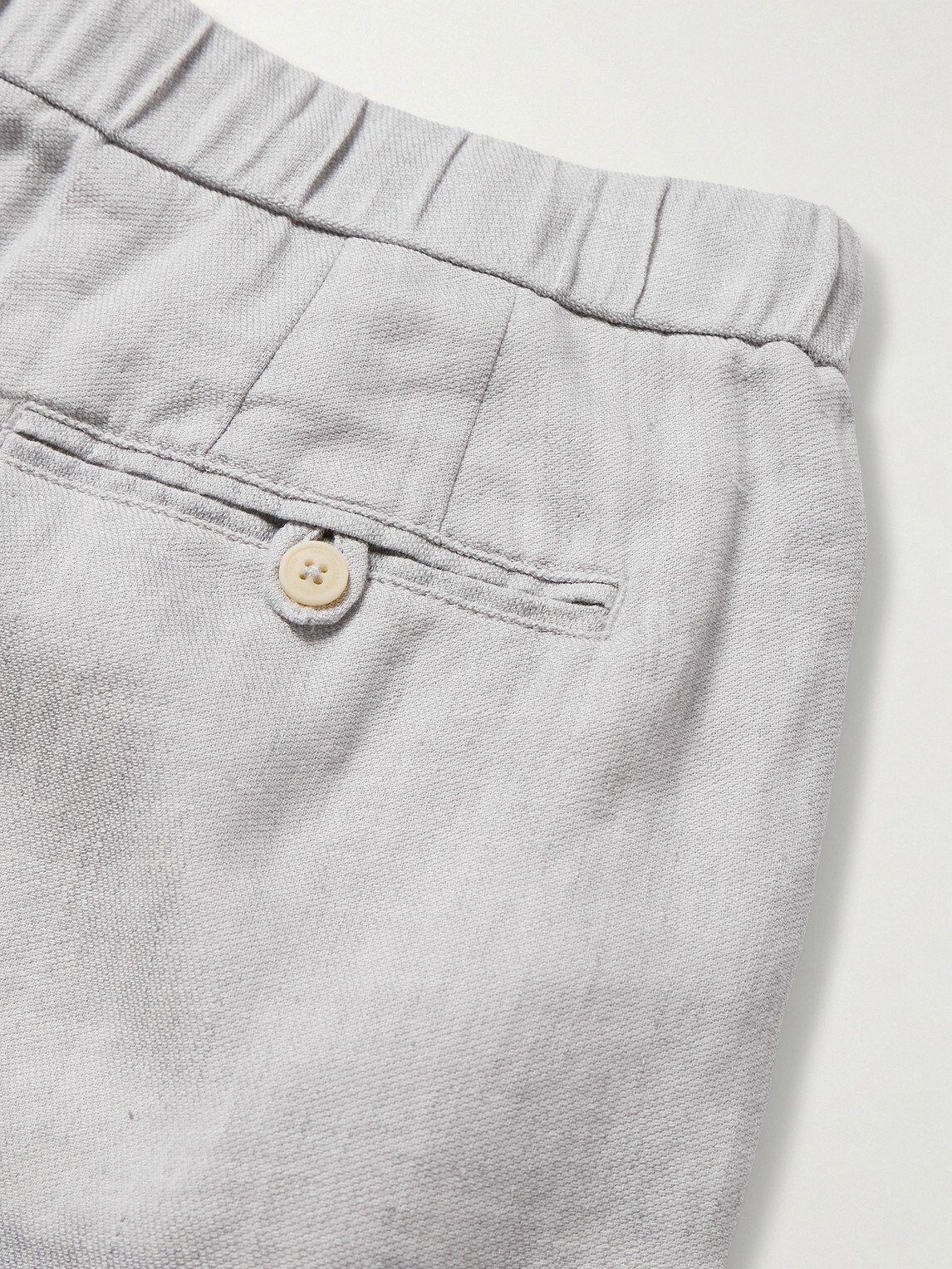 Frescobol Carioca - Felipe Straight-Leg Linen and Cotton-Blend Drawstring Shorts - Gray