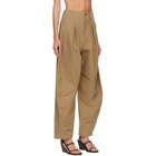 R2W Beige Milo Pintuck Cotton Trousers